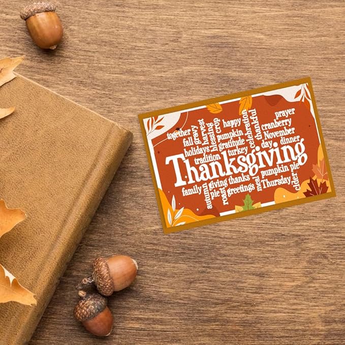 Hying Thanksgiving Words Clear Stamps for Card Making, Autumn Harvest Festival Transparent Rubber Stamps for Bullet Journal DIY Scrapbook Decoration Handmade Crafts Notebook Fall Card Blessings
