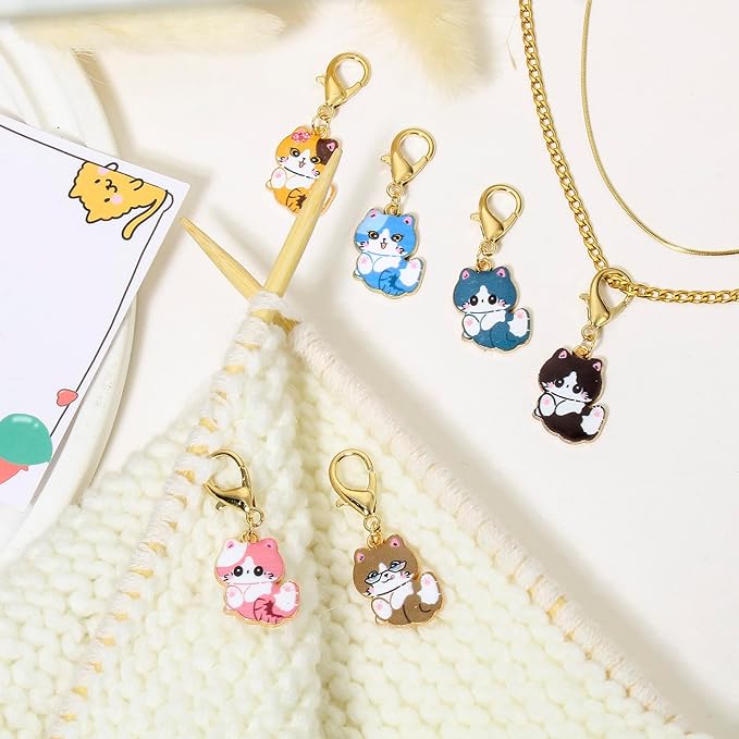 DoreenBeads Stitch Markers for Crocheting and Knitting, Alloy Enamel Crochet Marker Crochet Gifts for Knitting Weaving Sewing Accessories Quilting Jewelry Making