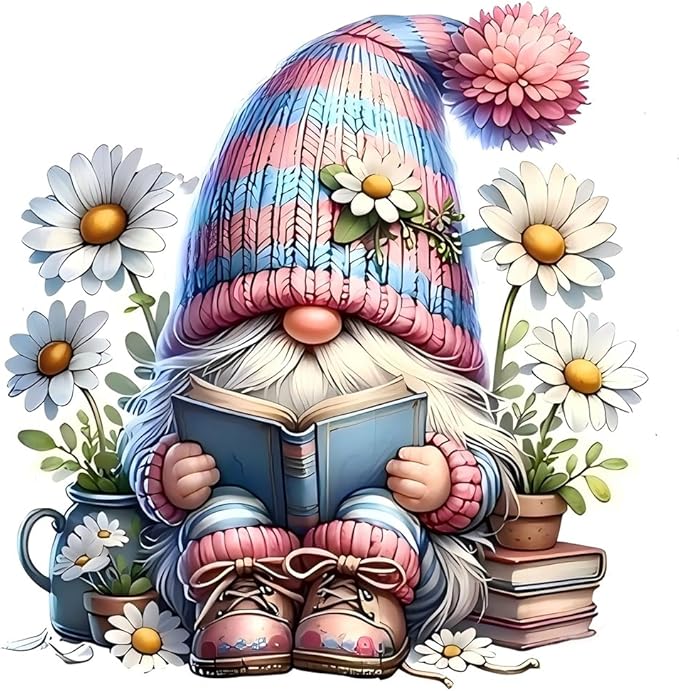 Gnome Cross Stitch Kits for Beginners Adults, Patterns Dimensions Needlepoint Art Crafts,Counted Cross Stitch Kits Embroidery Kits for Beginners Adults for Home Decor 13.8x13.8 inch