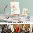 Watercolor Brushes Set of 5 - Extra Long Needle Point Detail Brushes with Two Layer Liner Sable/Synthetic Blend for Fine Line Work - Perfect for Watercolor,Gouache,Acrylic-Artist Grade Painting Tools