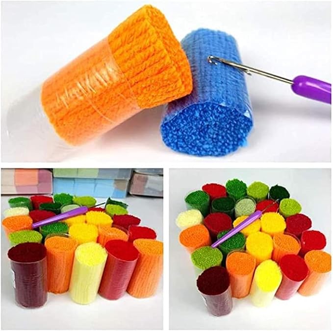 CZCRAOR 3D Latch Hook Rug Kits,Bear Rug Making Kits for Adults Kids Beginners Needlework Embroidery DIY Craft Rug Hook Rugs Kits for Home Decoration 20" X 15"