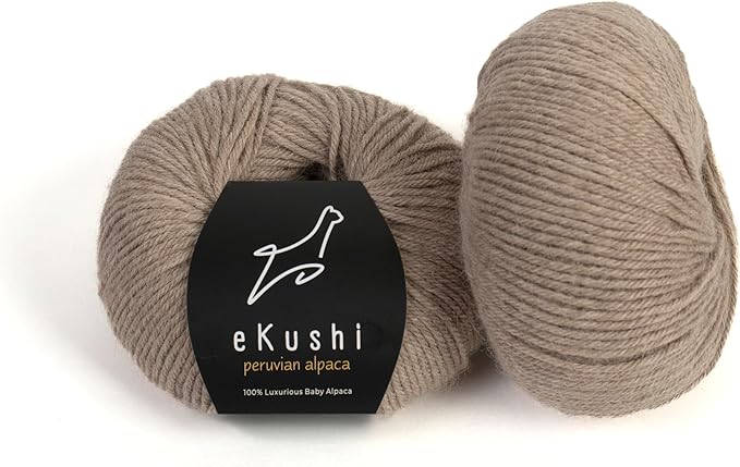 100% Baby Alpaca Yarn for Knitting & Crocheting - Set of 2 Skeins of Premium Yarn DK - Lightweight, Hypoallergenic & Thermal Peru Made - Ideal for Delicate Projects (N028 - Oatmeal)