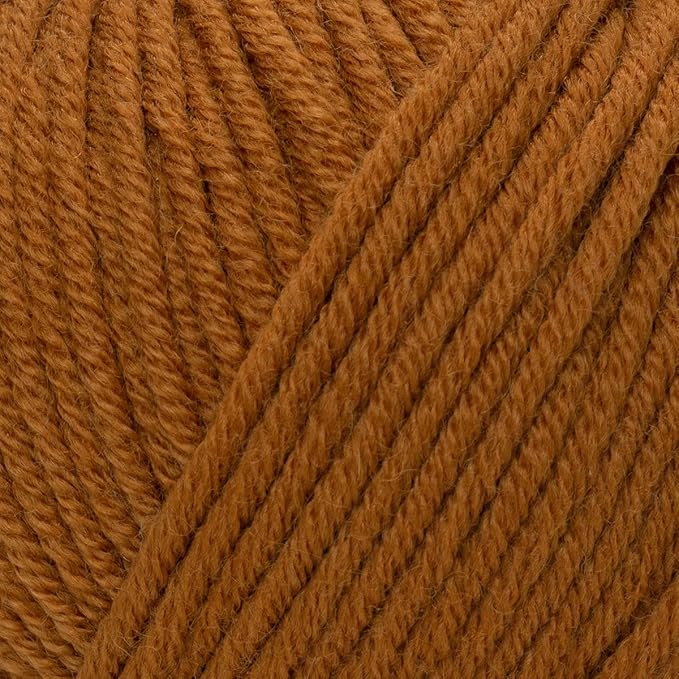 Estako Wool 98 (4- Skeins Pack) 100% Superwash Merino Wool Medium Worsted Weight Soft Knitting and Crochet Yarn (4 x 1.76 oz) (4 x 98 yds) (6369-Cinnamon)