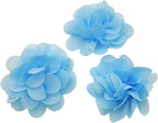 20 PC Light Blue Chiffon Flower Lace Fabric Flowers Sewing Fabric Appliques 2 Inch