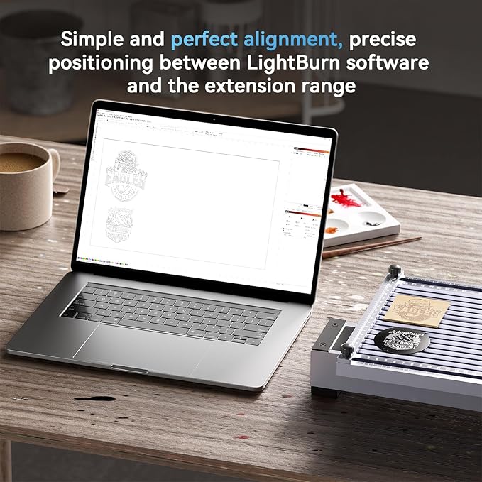 Longer Nano Slide Extension for Nano Series – Expands Laser Engraving Area to 120x330mm, Longer Laser Engraving & Cutting for Laser Engraver, Includes 5 Clamps for Enhanced Stability