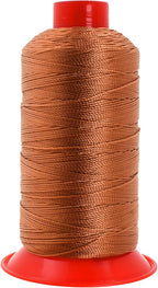 Mandala Crafts Bonded Nylon Thread Bourbon Brown Heavy Duty Sewing Threads - 415 YDs Size 346 210D T350 Tex 350 Thread for Leather Jeans Weaving Outdoor Marine Upholstery Threads
