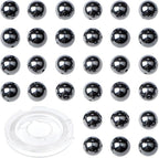 Natural Stone Genuine Stones DIY Black Hematite Round Beads 8mm 100pcs Beading Loose Gemstone Hole Size 1mm Charm Smooth Beads for Bracelets Necklaces Earrings (Black Hematite 8mm)