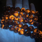 10MM 72pcs Natural Flame Yooperlite Stone Energy Beads Round Loose Beads for Jewelry Making DIY Bracelet Necklace 2 Strands 32"