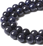 180PCS 4mm Blue Sandstone Gemstone Beads Beads Natural Stone Round Loose Beads for Jewelry Making DIY Bracelet Necklace 32" 2 Strands