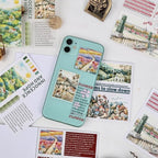 40 Sheets Pre-Cut PET Washi Sticker Books for Scrapbooking, Garden and Country Road Theme Decorative Background Scrap Book Stickers for Journaling, Junk Journal Supplies, Collage