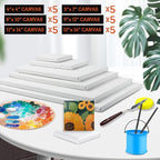 30 Pack Canvases for Painting with 4x4, 5x7, 8x10, 9x12, 11x14, 12x16, Painting Canvas for Oil & Acrylic Paint