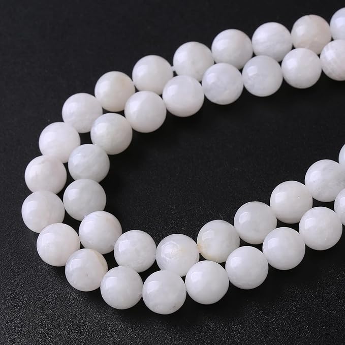 4MM 86PCS Natural Stone White Moonstone Gemstone Semi Precious Beads for Jewelry Making DIY Bracelet