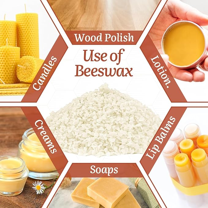 Natural Yellow Beeswax Granules (10-Pound) | Unrefined Pure Material for DIY Projects | Candle Making, Skin Care, Lip Balm, Soap Base | Organic Beeswax Pellets