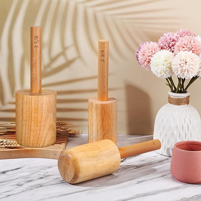 Baderke Rubberwood Ceramic Mug Mold, 3 5/8'' x 3.625'' x 3.625'', 20-22 oz, Reusable, Ideal for Home Use