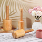 Baderke Rubberwood Ceramic Mug Mold, 3 5/8'' x 3.625'' x 3.625'', 20-22 oz, Reusable, Ideal for Home Use