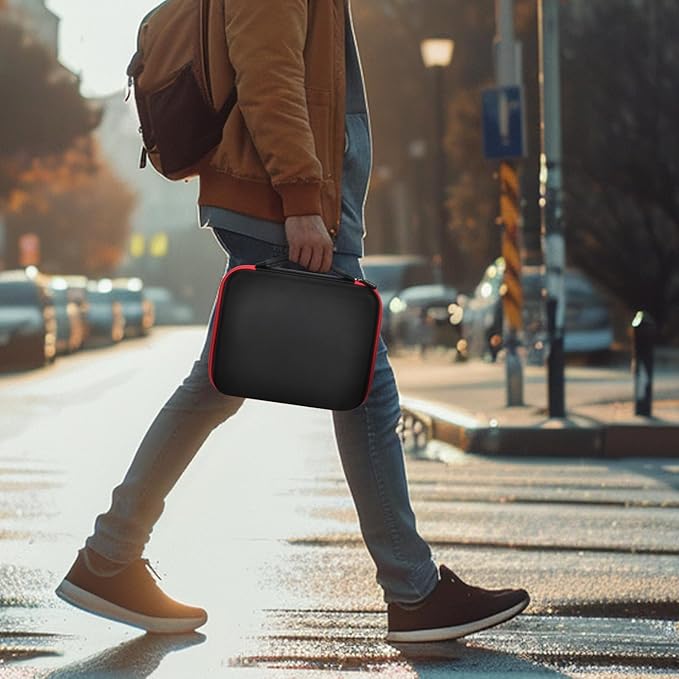 ALKOO Model Paint Storage Case for Testors Paint Set, Paints Organizer Carrying Bag Holds 42 Bottles with 9 Fine Detail Miniatures Brushes, Enamel Container, Drawing Ink Holder- Box Only (Black)