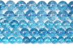 6mm 61pcs Blue Topaz Crystal Quartz Natural Stone Round Loose Beads for Jewelry Making DIY Bracelet Necklace Earrings