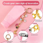 MUNKANT 481 Pcs Charms Lip Gloss Keychain Making Kit,Including 218 Charm Pendants,20 Keychain Clips,15 Extender Chain and 2 Jewelry Pliers,Bag Charm Kit for DIY Crafting,Jewelry Making and Gifts