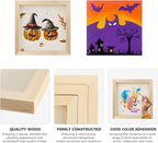 8 Pack 8 x 8 inch Wood Panel Boards,Unfinished Wood Frames for DIY Art Projects, Square Canvas for Painting, Pouring, Arts Use with Oils, Fall Halloween Decorations Panel Canvas