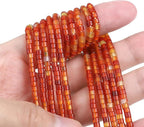 Natural Red Agate Spacer Beads Caps Flat Round Loose Beads for Beading Jewelry Making 3mmx2mm 38cm