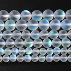 90PCS 8MM Aurora Moonstone Crystal Glass Beads Gem Round Loose Beads for Jewelry Making DIY Bracelet 2 Strands 32"