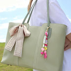 MYCUTEY 421Pcs DIY Keychain Making Kit - Beaded Keychain & Bag Charm Craft Supplies with Colorful Beads, Cords and Acrylic Heart Flower Charms for Kids, Personalized Alphabet A-Z Name Making Kit Gifts