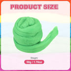 MECCANIXITY Wool Roving Yarn Soft Felting Wool 50g/1.76oz Pure Chunky Roving Yarn for Needle Felting Knitting Blanket Spinning Weaving Art DIY Craft Shine Green