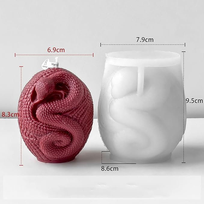 Snake Pillar Molds Animal Resin Mold - Resin Casting Silicone Molds for Home Decor & Candle Making Wave Spiral Mold