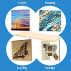 Falling in Art Unfinished Birch Wood Panels Kit for Painting, Wooden Canvas 2 Pack of 12x36’’ Studio 1’’ Deep, Cradle Boards for Pouring, Art, Crafts, Burning and More