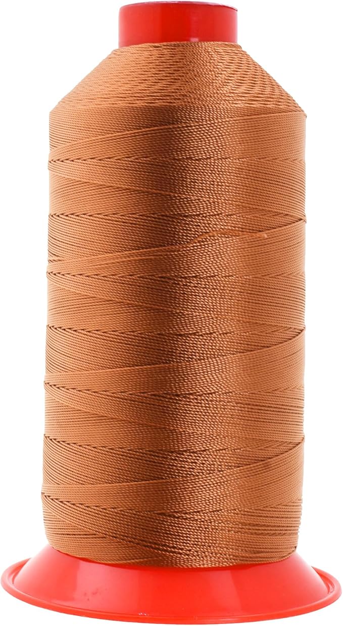 Mandala Crafts Bonded Nylon Thread Bourbon Brown Heavy Duty Sewing Threads - 1250 YDs Size 138 420D T135 Tex 135 Thread for Leather Jeans Weaving Outdoor Marine Upholstery Threads