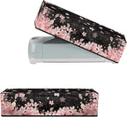 Binienty Cherry Blossom Dust Cover for Scrapbooking Die-Cut Machines Polyester Cutting Machine Maker Cover with 3 Pockets for Home Accessories Organizer