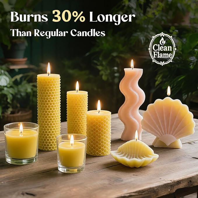 NORVENCE Beeswax Pellets 2LB/5LB/20LB, Pure & Natural White Beeswax for Candle Making, DIY Skin Care, Lip Balm, Soap, Lotion, Creams & Wood Polishing – 2LB