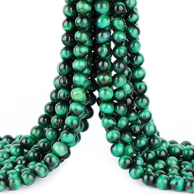 4mm 200pcs Natural Stone Round Beads Green Tiger's Eye Genuine Stone Beading Loose Gemstone DIY Charm Smooth Beads for Bracelets Necklaces Earrings Hole Size 1mm (Green Tiger's Eye 4mm)