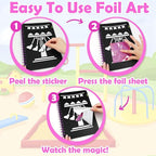 FUNNYB&G Foil Art Craft for Kids - Christmas Crafts Gift Party Favors Stocking Stuffers for Kids Art Supplies Creative Birthday Gift Travel Toys for Girls Boys 4 5 6 7 8 9 Years Old(Amusement Park)