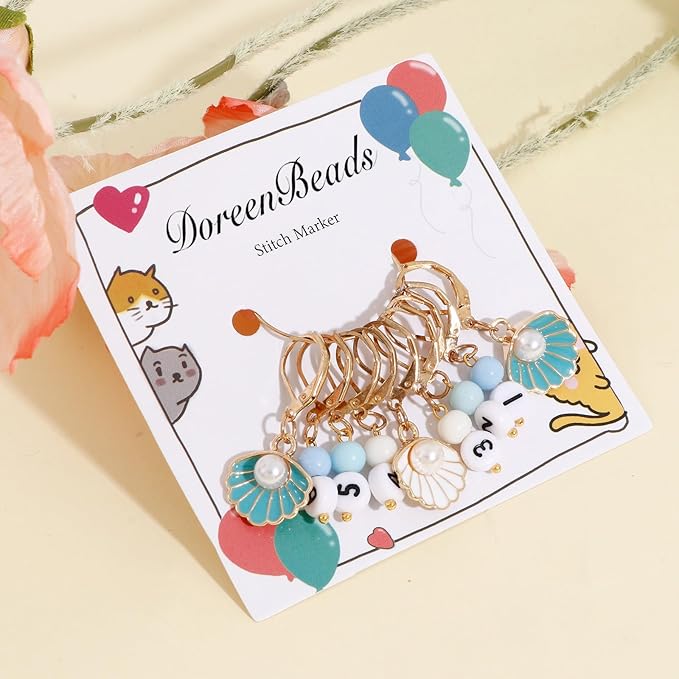 DoreenBeads Stitch Markers for Crocheting and Knitting, Alloy Enamel Crochet Marker Crochet Gifts for Knitting Weaving Sewing Accessories Quilting Jewelry Making