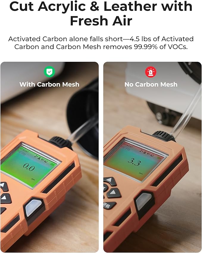 xTool SafetyPro AP2 Smoke Purifier for Laser Engraver, SuperCyclone System 6-Layer Filtration for Dust & Odors, Quiet Operation for Diode Fiber Laser Engraving Machine and CO2 Laser Cutter