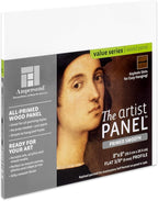 Ampersand Art Supply Wood Gesso Artist Painting Panel: Primed Smooth, 8" x 8", 3/8" Flat Profile
