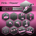 Pink Power Cordless Electric Scissors Fabric Cutter for Crafts, Box, Sewing, Carpet, & Scrapbooking - Heavy Duty Professional Rotary Shears Cutting Tool - Automatic Cardboard Cutter Fabric Scissor