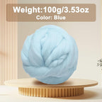 uxcell 3.53oz Wool Roving Yarn, Needle Felting Wool Fiber DIY Craft Needle Wet Felting Supplies for Blending Weaving Handcrafts, Blue