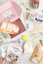 Pott'd Air Dry Clay for Adults and Beginners Home Pottery Kit. DIY Craft Kit Includes: Clay, Tools, Paints, Brushes, Sealant, How-to-Guides