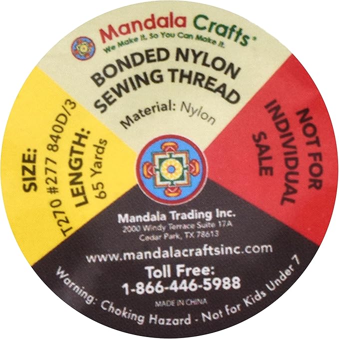 Mandala Crafts Bonded Nylon Thread 12 Neutral Colors Heavy Duty Sewing Threads - 780 YDs Size 277 840D T270 Tex 270 Thread for Leather Jeans Weaving Outdoor Marine Upholstery Threads
