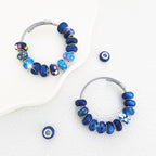 Large Hole Beads Spacer Beads Dark Blue Assorted European Craft Big Beads Large Hole Lampwork Murano Bead Fairy Wand Garden Beads for DIY Bracelet Necklace Earring Jewelry Making Decoration Supplies