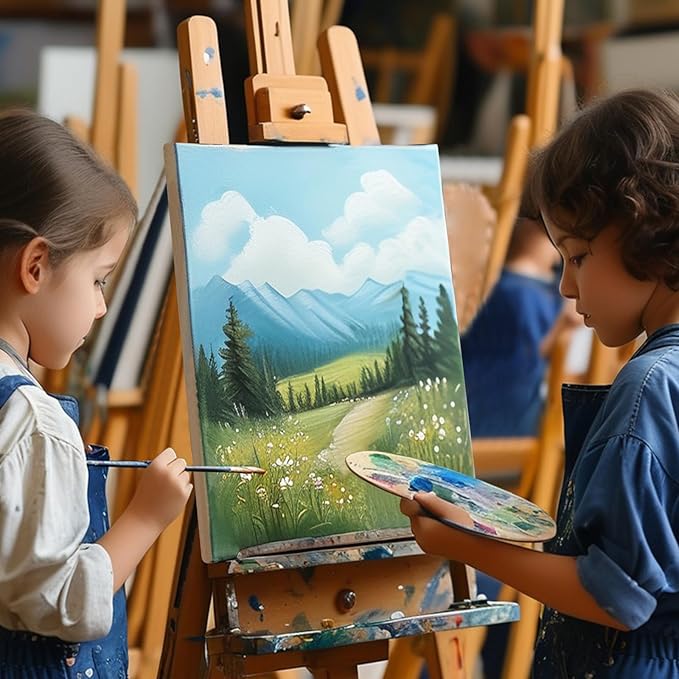 Gotideal Canvas for Painting, 14 Pcs Muti Pack Stretched Painting Canvas, Blank Paint Canvas for Acrylic, Oil, Art Supplies for Artists, Adults 4x4,4x6, 5x7, 8x10,9x12, 11x14 Set of 14