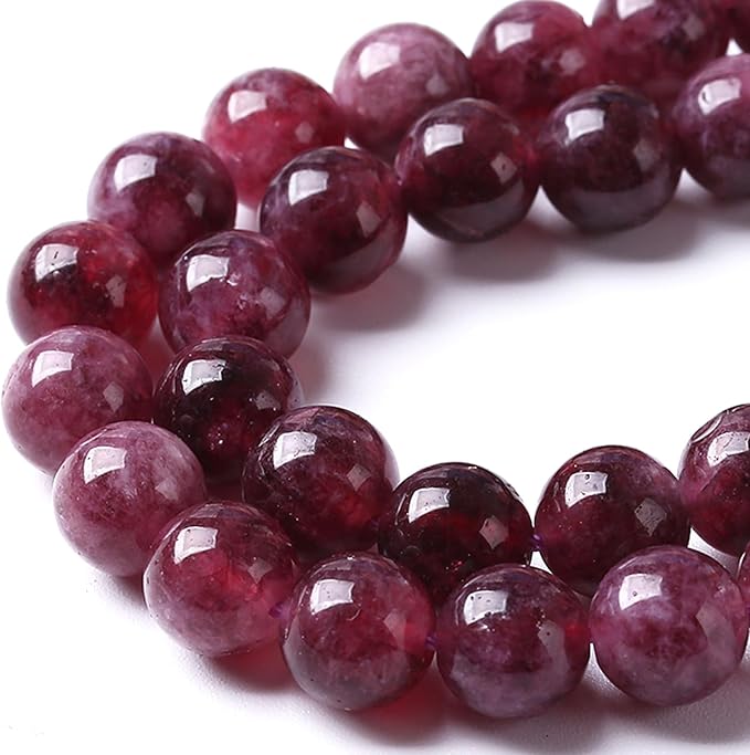 180PCS 4MM Natural Stone Kunzite Purple Jade Beads Round Loose Beads for Jewelry Making Bracelet 2 Strands 32"