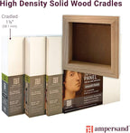 Ampersand Art Supply Wood Gesso Artist Painting Panel: Primed Smooth, 5" x 5", 1-1/2" Cradled Profile