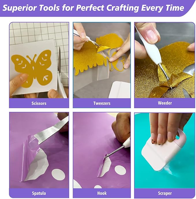 Cutaswish The Essential Bundle for Makers and All Explore Air-The All-in-One Accessories Kit with HTV Vinyl, Adhesive Vinyl, Transfer Tape, True Control Knife, Cutting Mat for Projects