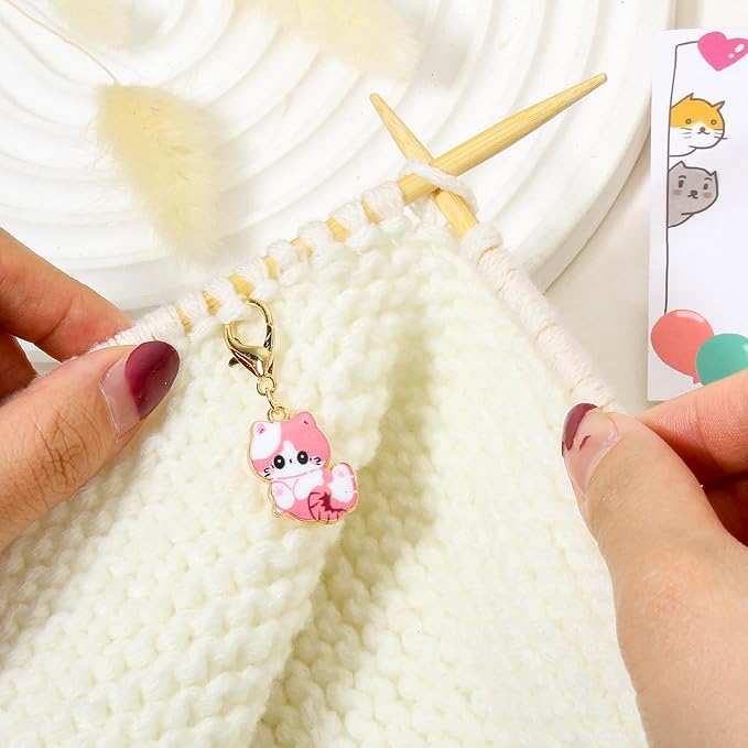 DoreenBeads Stitch Markers for Crocheting and Knitting, Alloy Enamel Crochet Marker Crochet Gifts for Knitting Weaving Sewing Accessories Quilting Jewelry Making