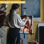 RRFTOK Art Painting Display Artist Easel Stand,Aluminum Metal Tripod Adjustable Easel for Painting Canvases Height from 17 to 66 Inch,Carry Bag for Table-Top/Floor Drawing and Displaying(3pack).