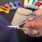 Sewing Sharp Embroidery Threading Scissors with Cover for Craft Art work Needlework Yarn Fabric Precision Detail Paper Cutting Tools, 4.5in Blue Shears