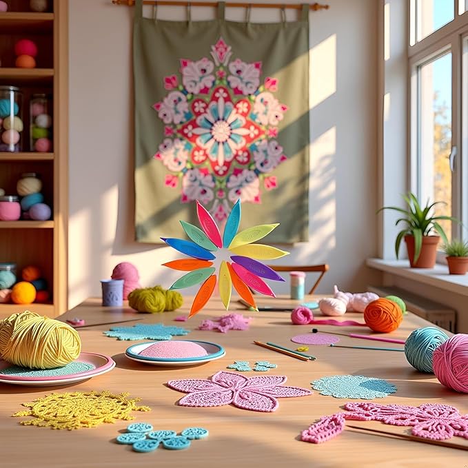 Czhotg 9-Pcs Ergonomic Tatting Shuttles - Beginner-Friendly Lacemaking Kit for Crochet, Bobbin Weaving and DIY Jewelry Making (Multicolor)